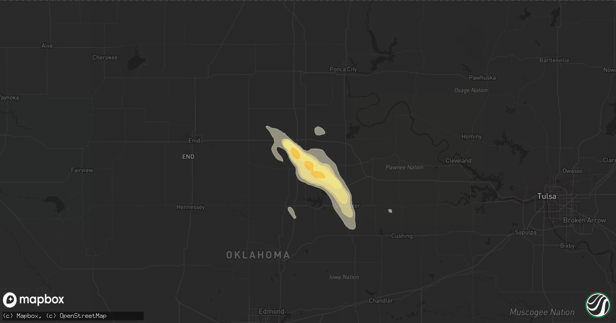 Hail map in Perry, OK on September 10, 2015