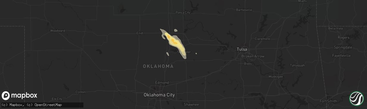 Hail map in Stillwater, OK on September 10, 2015