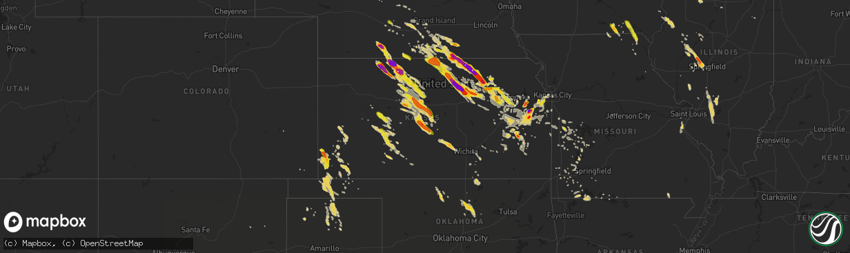 Hail map on September 10, 2015