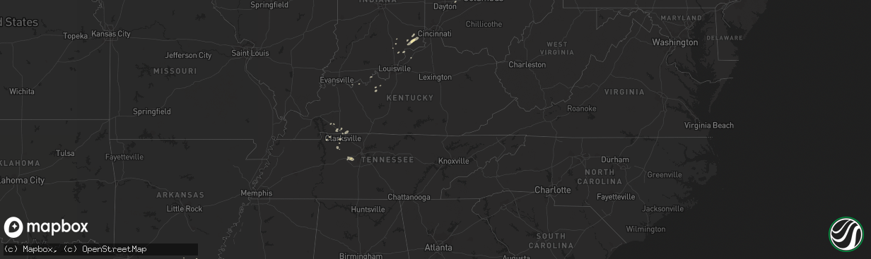 Hail map in Arkansas on September 10, 2016