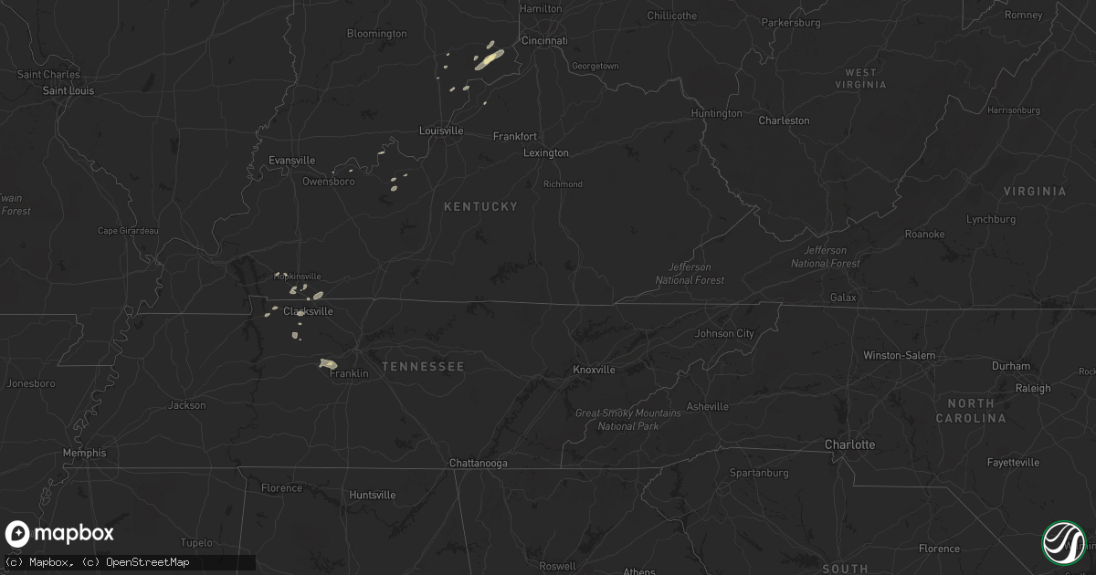 Hail map in Kentucky on September 10, 2016