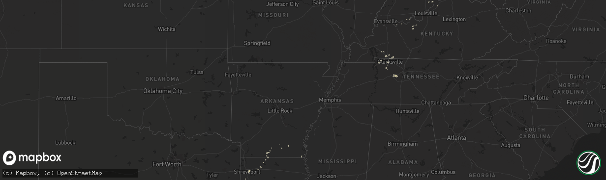 Hail map on September 10, 2016