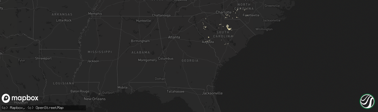 Hail map in Georgia on September 10, 2018