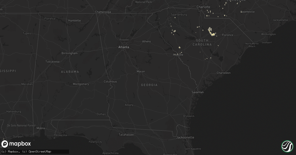 Hail map in Georgia on September 10, 2018