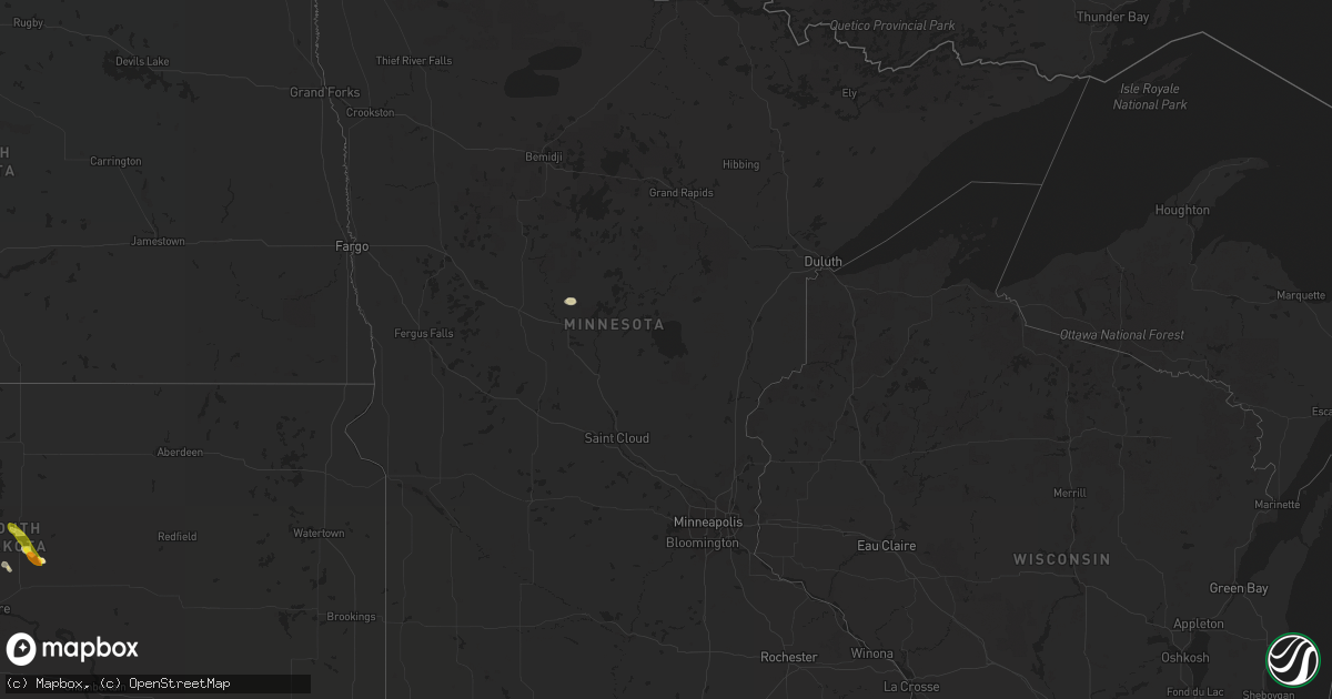 Hail map in Minnesota on September 10, 2018