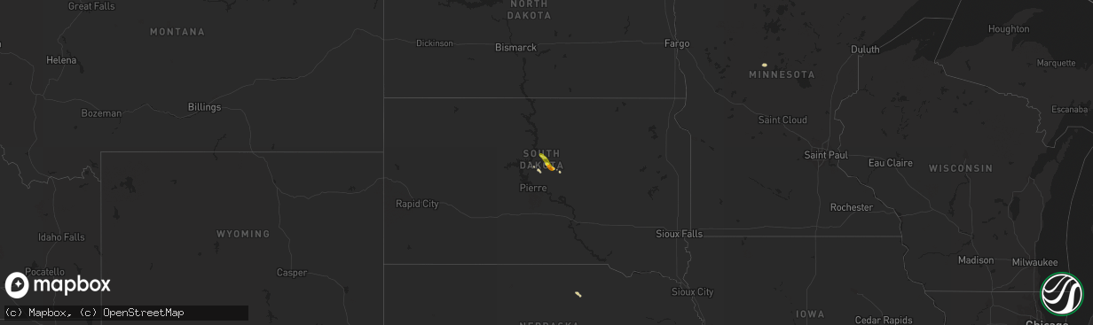 Hail map on September 10, 2018