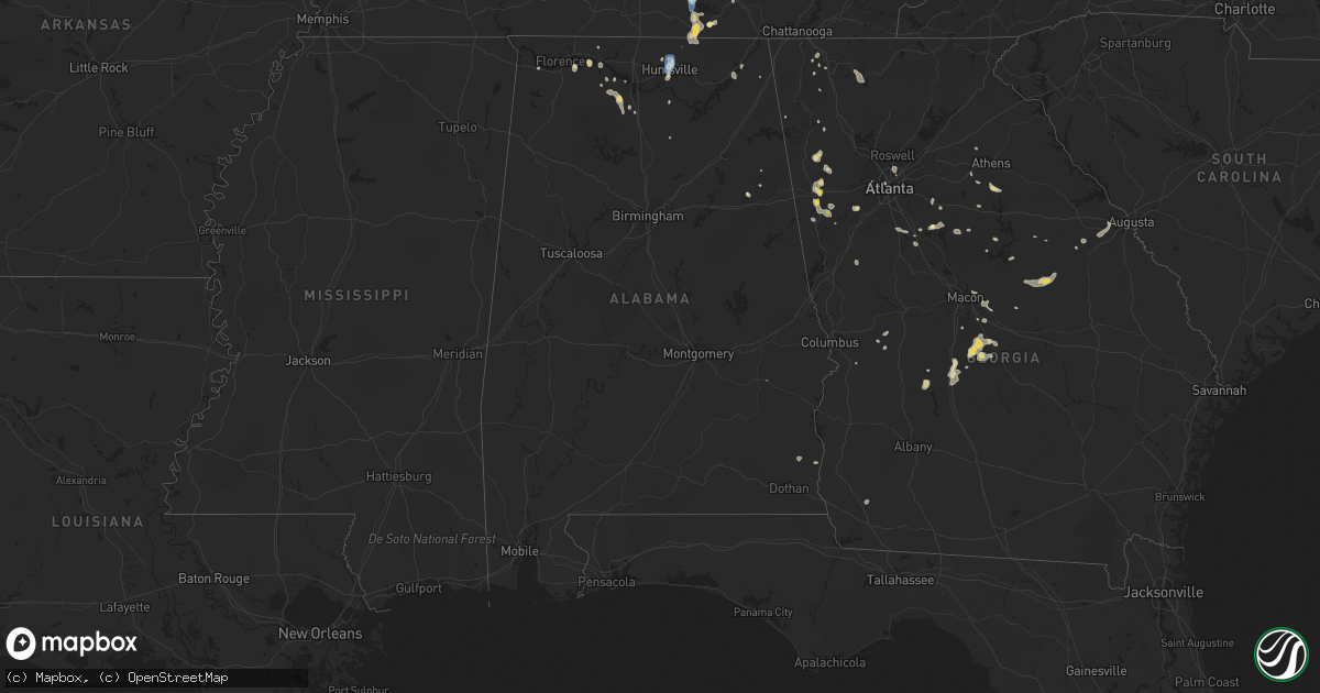 Hail map in Alabama on September 10, 2019
