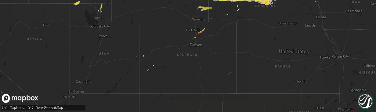 Hail map in Colorado on September 10, 2019