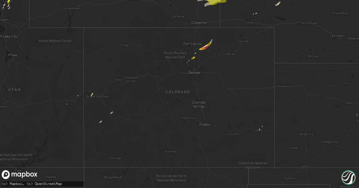 Hail map in Colorado on September 10, 2019