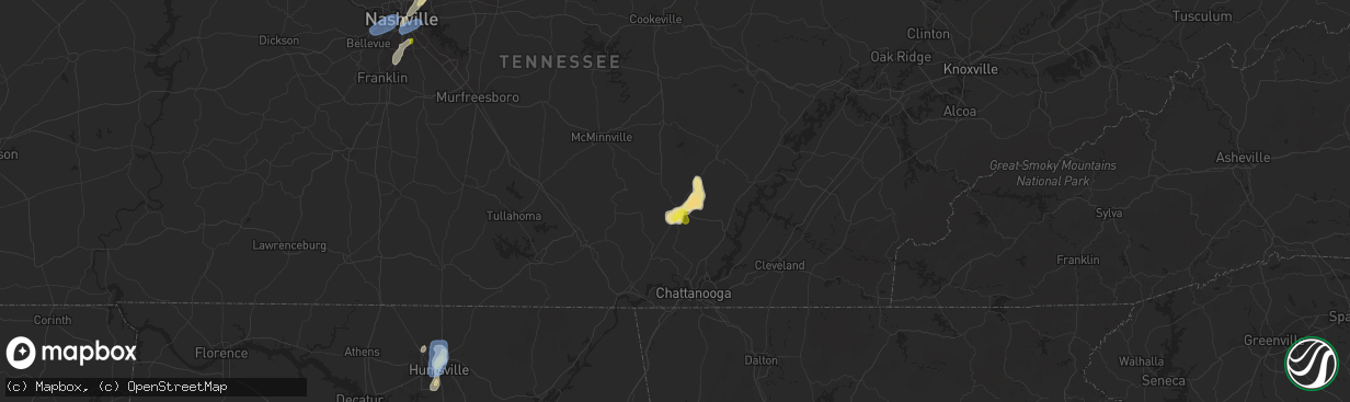 Hail map in Dunlap, TN on September 10, 2019