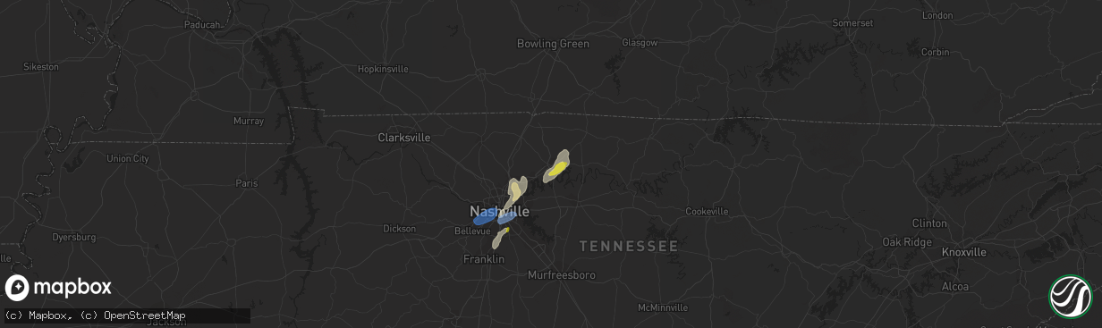 Hail map in Gallatin, TN on September 10, 2019