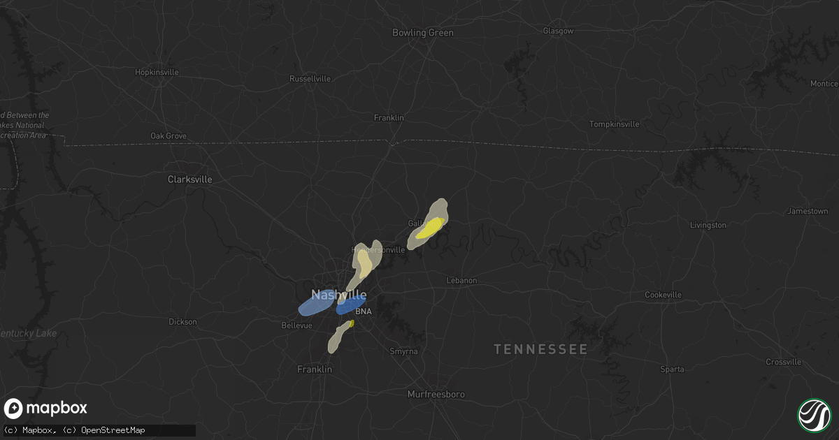 Hail map in Gallatin, TN on September 10, 2019