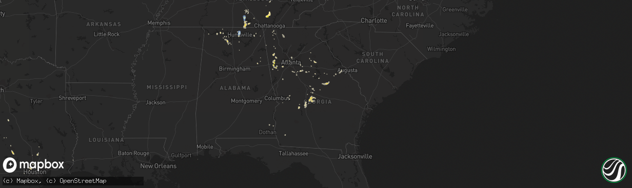 Hail map in Georgia on September 10, 2019