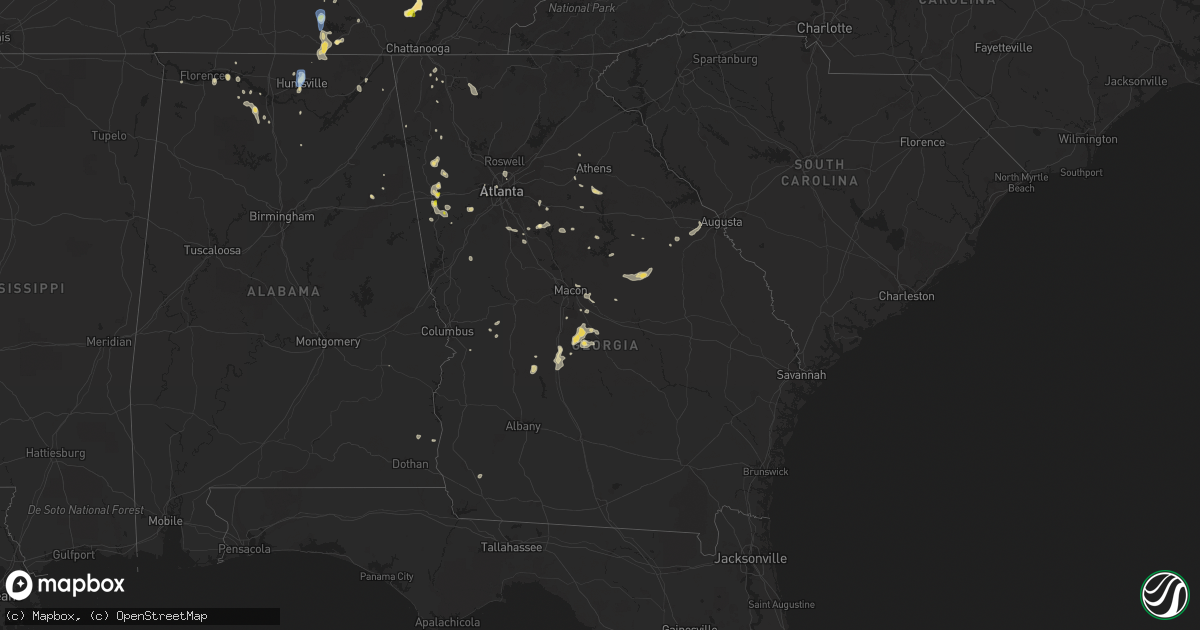 Hail map in Georgia on September 10, 2019