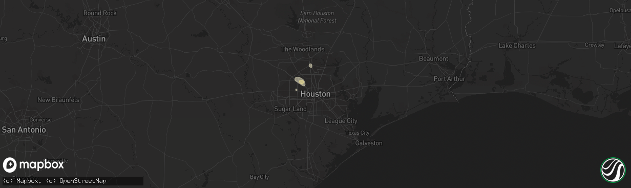 Hail map in Houston, TX on September 10, 2019