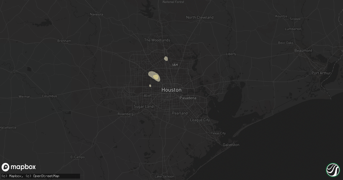 Hail map in Houston, TX on September 10, 2019