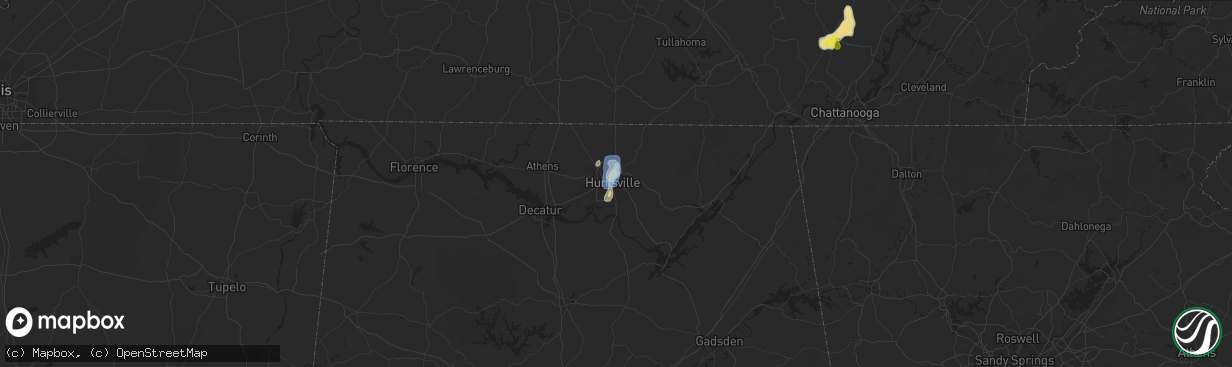 Hail map in Huntsville, AL on September 10, 2019