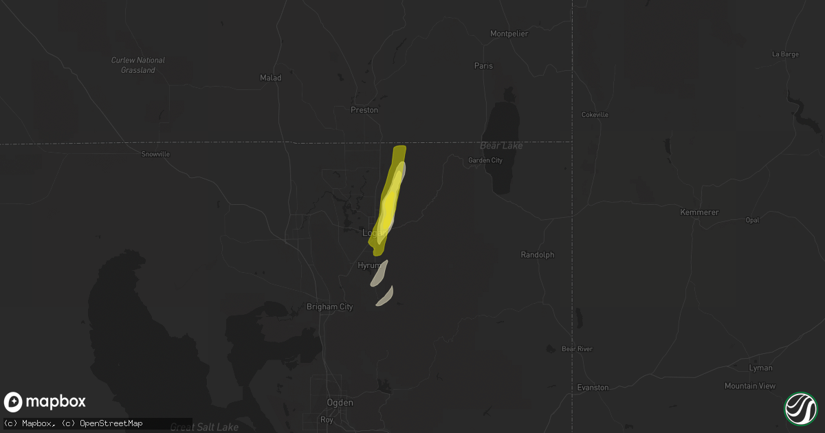 Hail map in Logan, UT on September 10, 2019