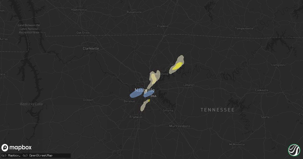 Hail map in Madison, TN on September 10, 2019