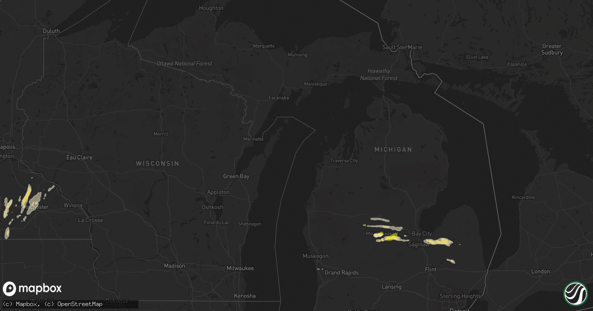 Hail map in Michigan on September 10, 2019