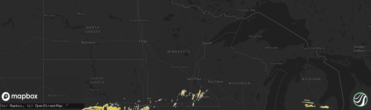 Hail map in Minnesota on September 10, 2019