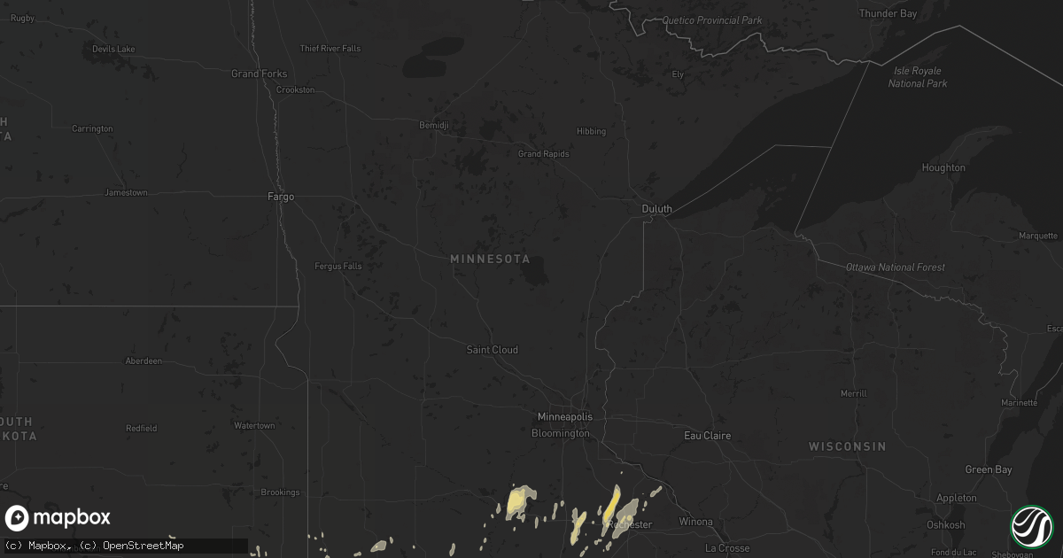 Hail map in Minnesota on September 10, 2019
