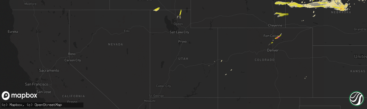 Hail map in Utah on September 10, 2019