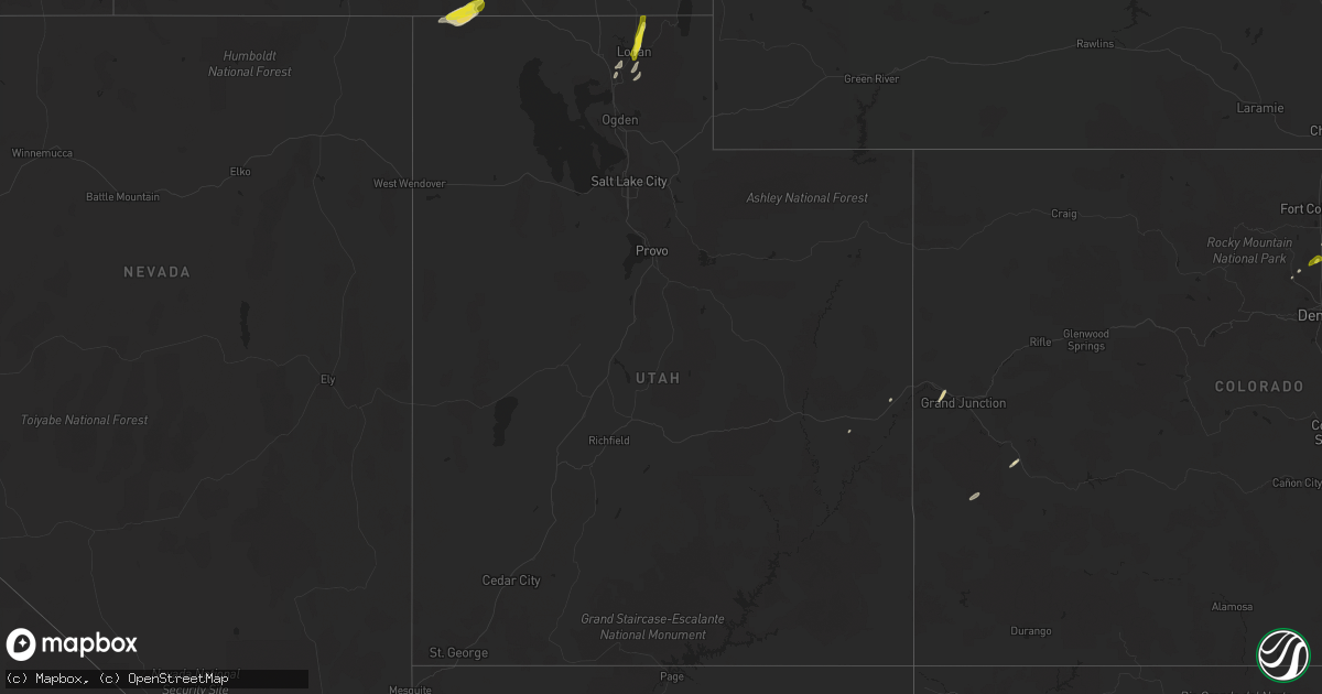 Hail map in Utah on September 10, 2019