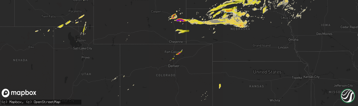 Hail map on September 10, 2019