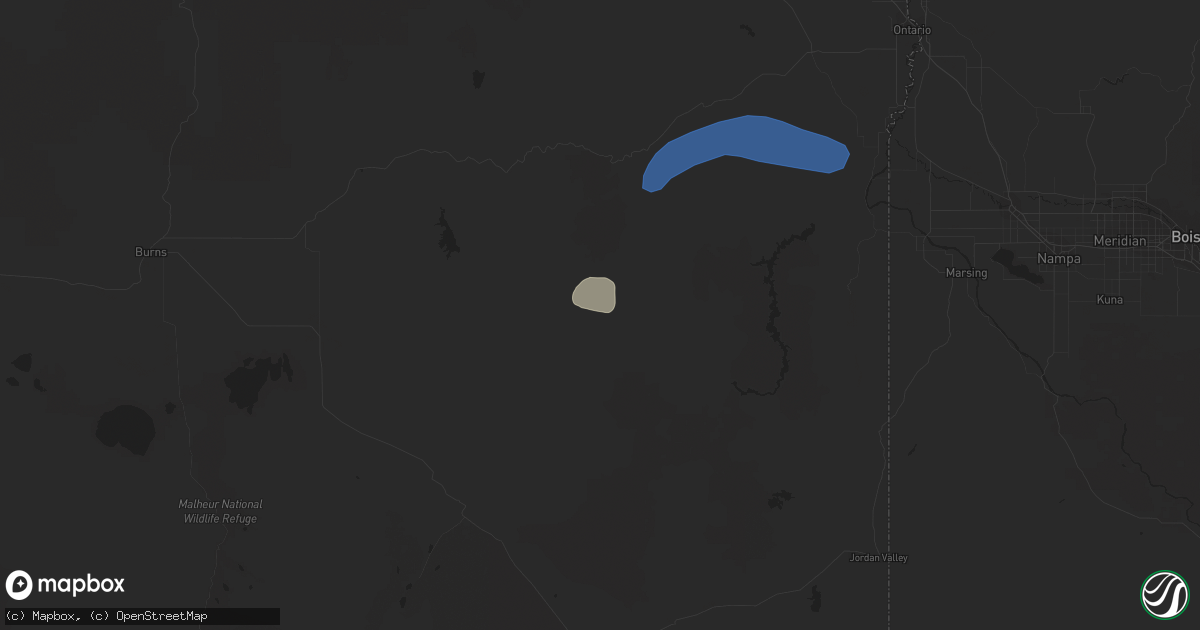 Hail map in Harper, OR on September 10, 2021