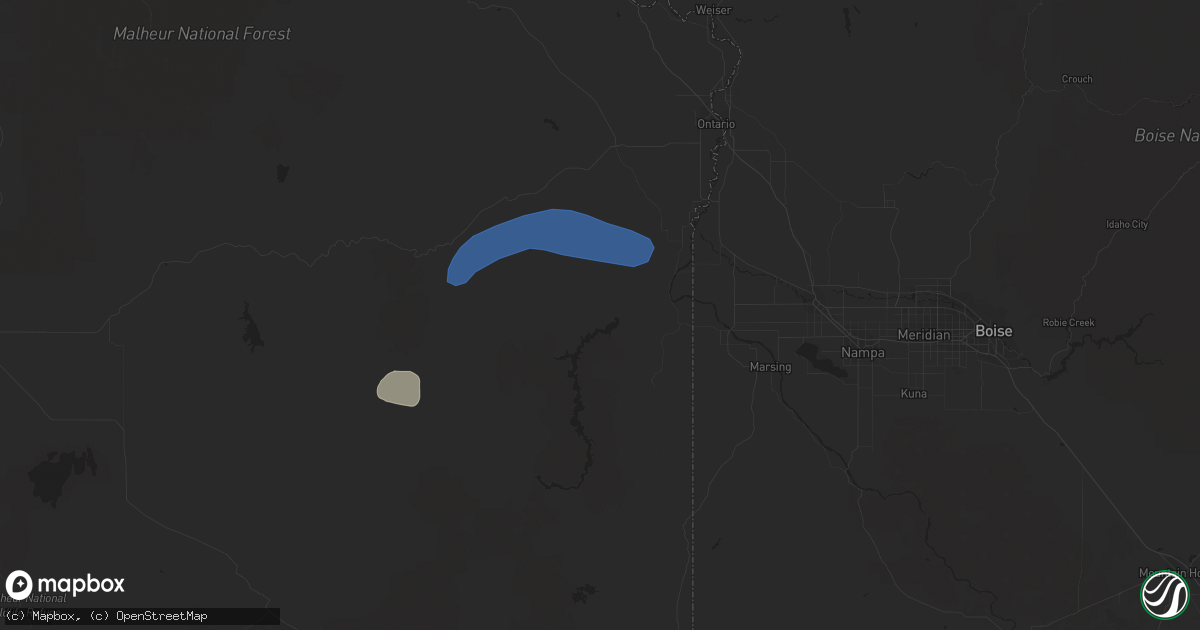 Hail map in Nyssa, OR on September 10, 2021