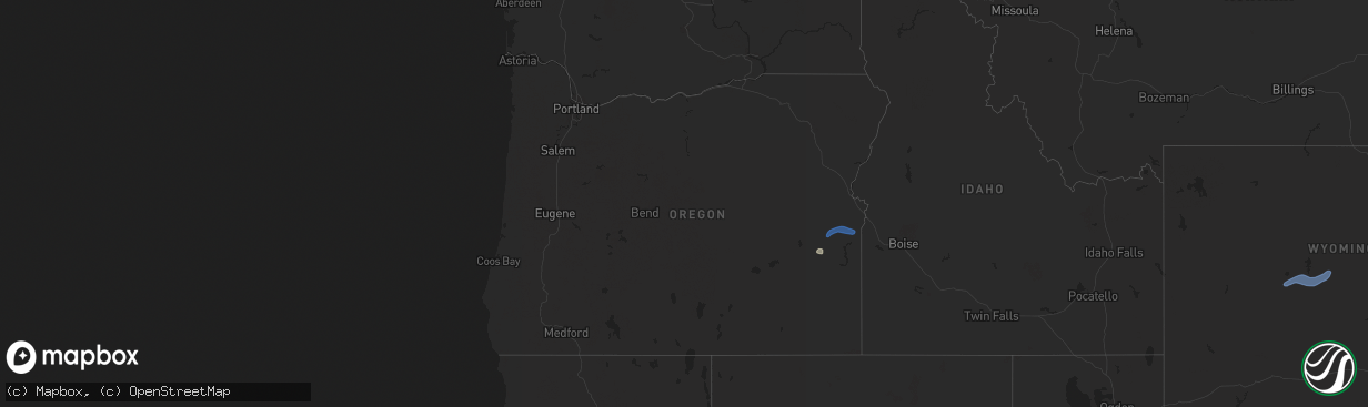 Hail map in Oregon on September 10, 2021