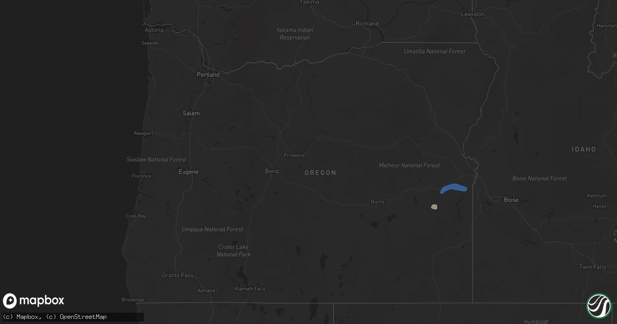 Hail map in Oregon on September 10, 2021
