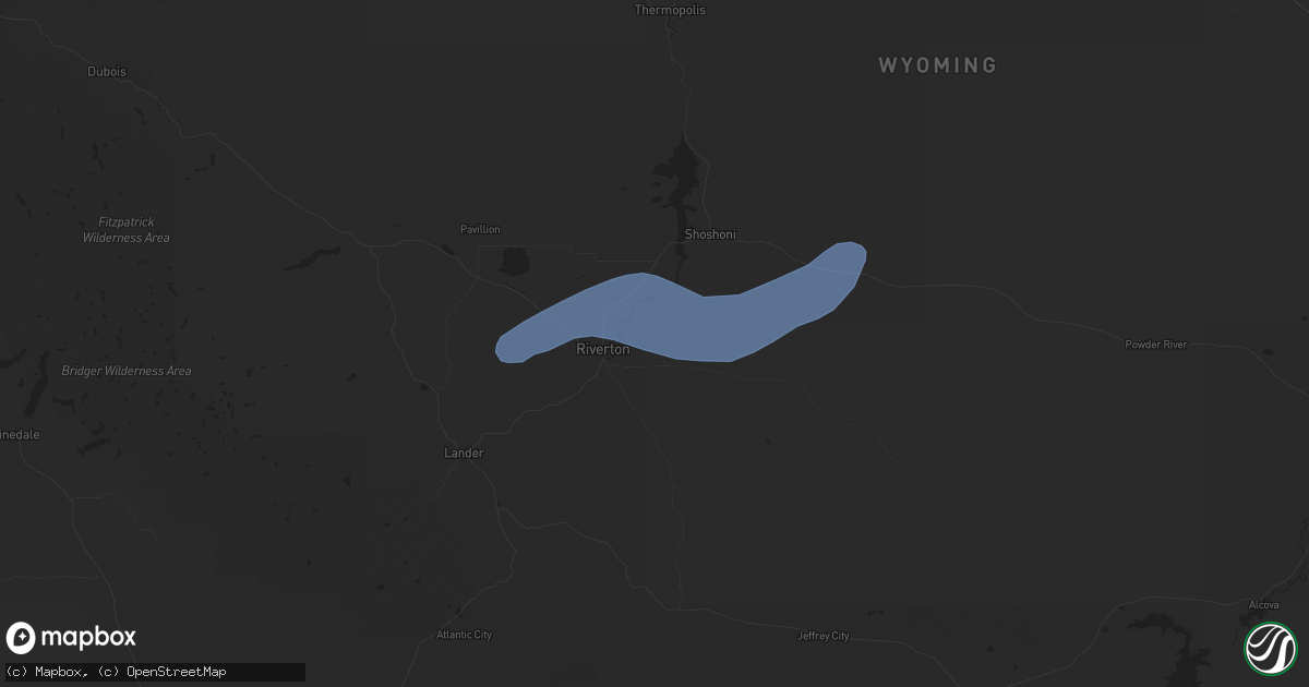 Hail map in Riverton, WY on September 10, 2021