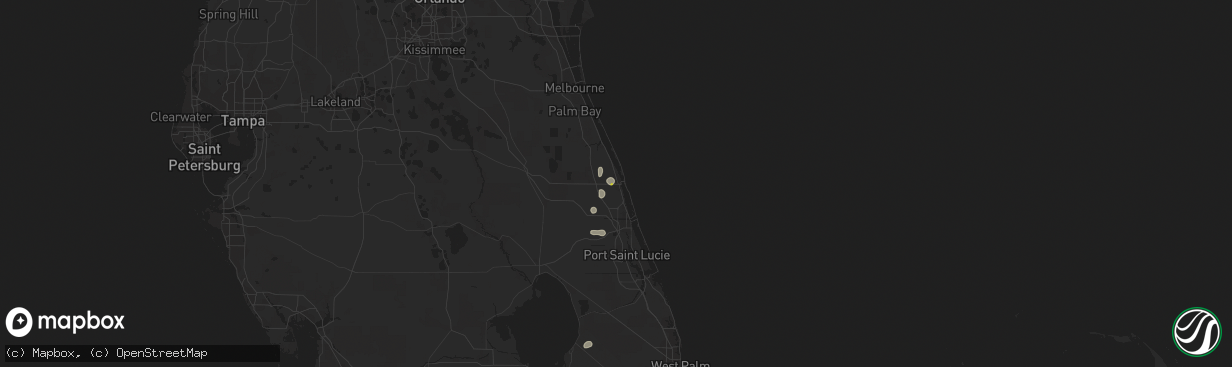 Hail map in Vero Beach, FL on September 10, 2021