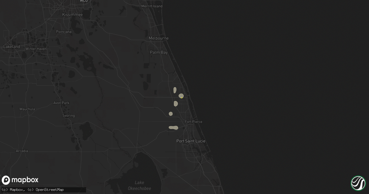 Hail map in Vero Beach, FL on September 10, 2021