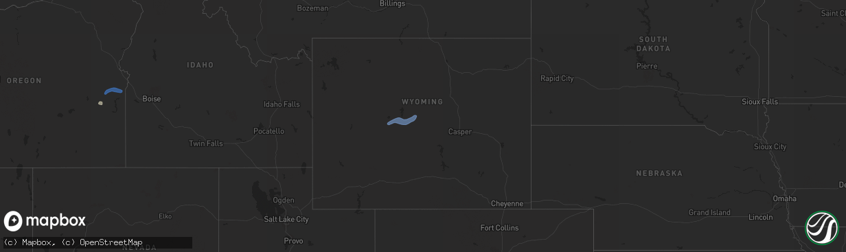 Hail map in Wyoming on September 10, 2021