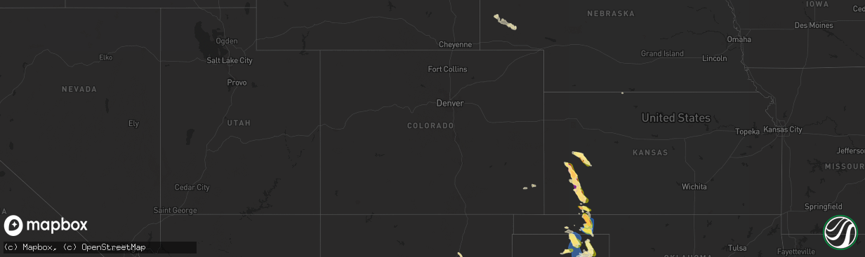 Hail map in Colorado on September 10, 2023