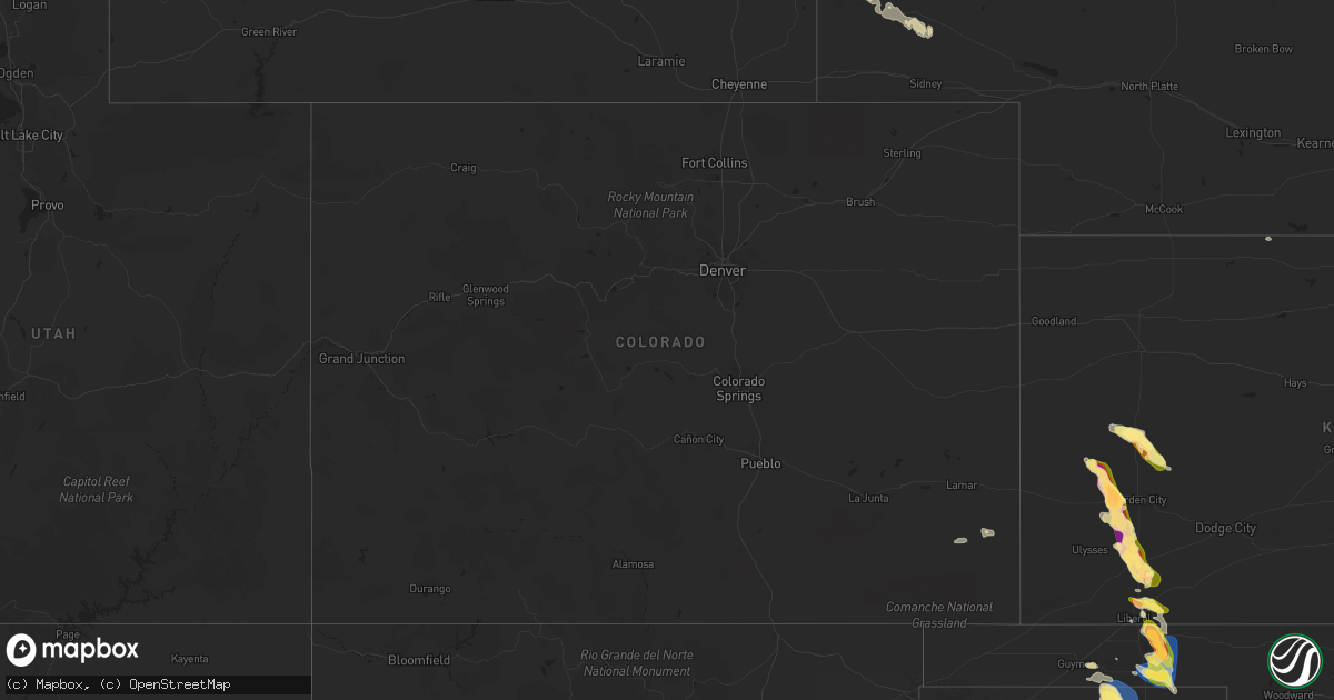 Hail map in Colorado on September 10, 2023