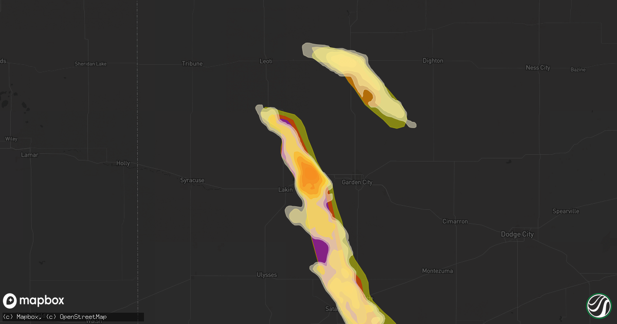 Hail map in Deerfield, KS on September 10, 2023
