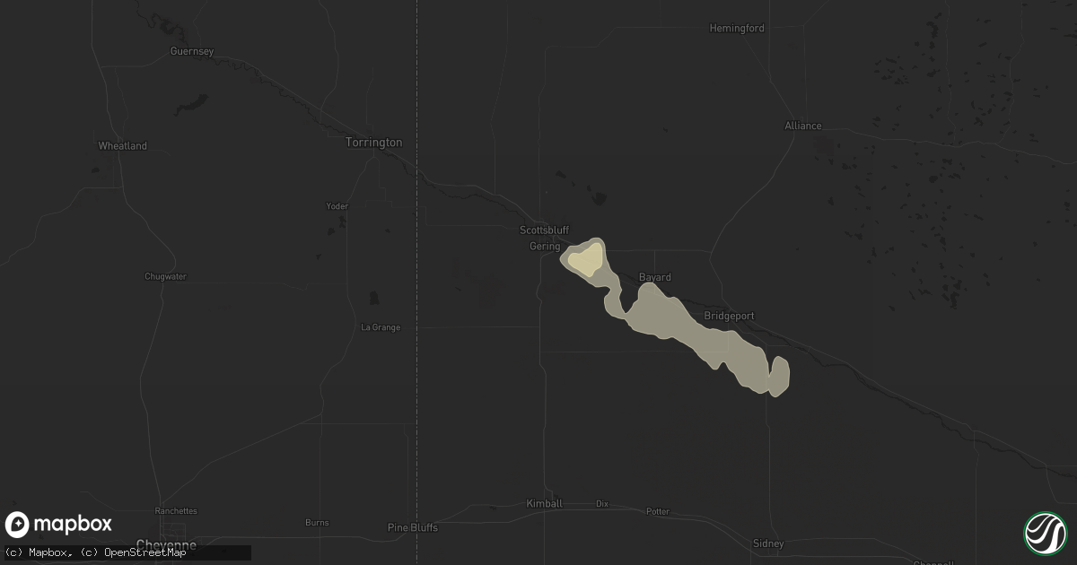 Hail map in Gering, NE on September 10, 2023
