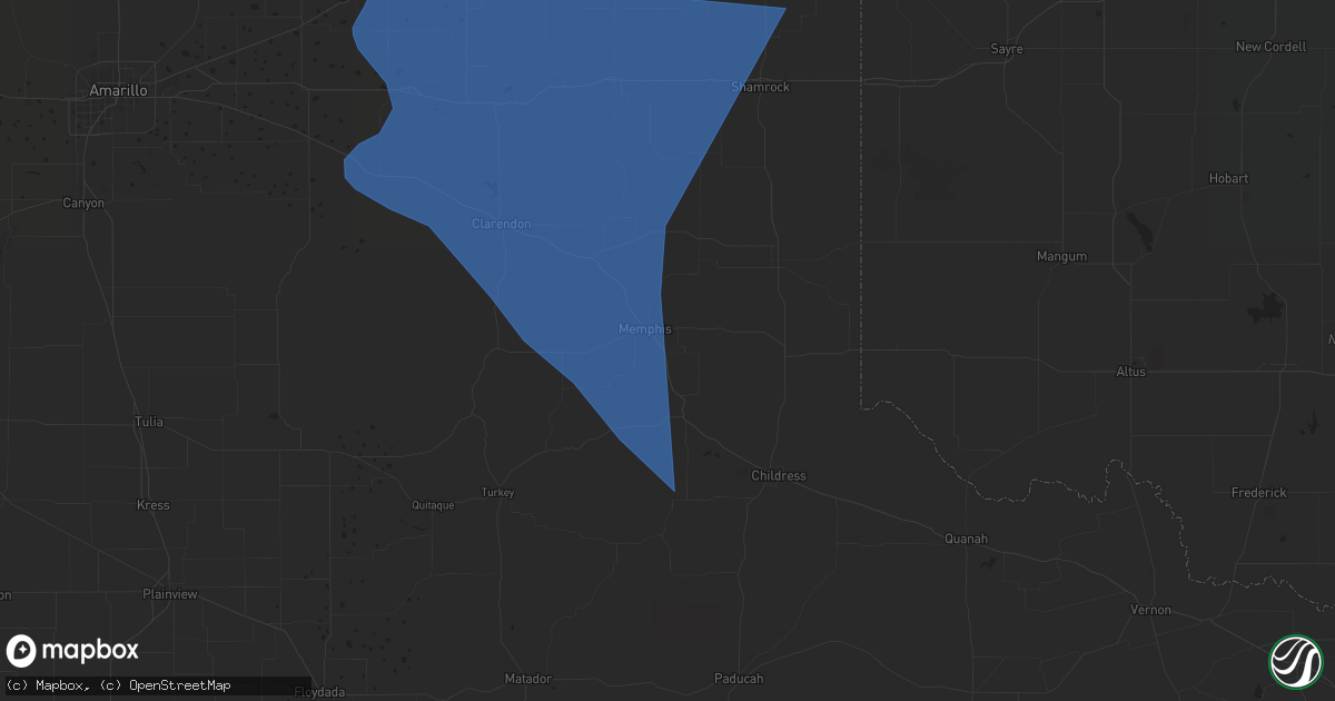 Hail map in Memphis, TX on September 10, 2023
