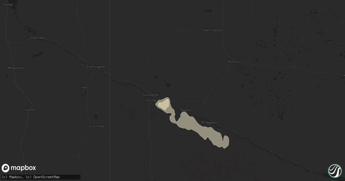 Hail map in Minatare, NE on September 10, 2023