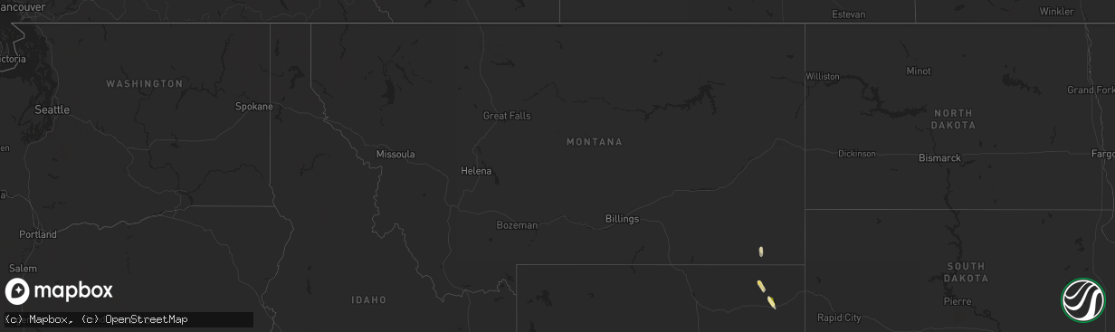 Hail map in Montana on September 10, 2023