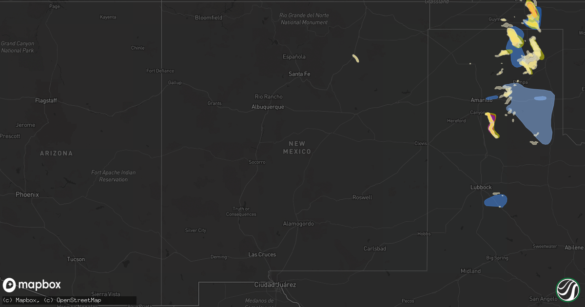 Hail map in New Mexico on September 10, 2023