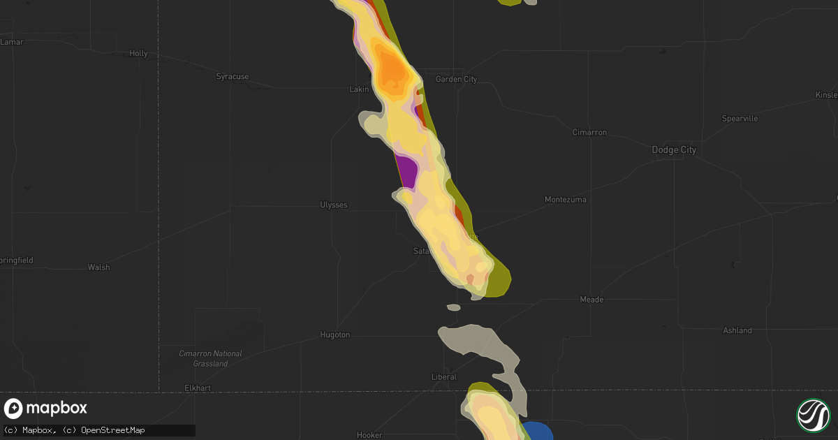 Hail map in Satanta, KS on September 10, 2023