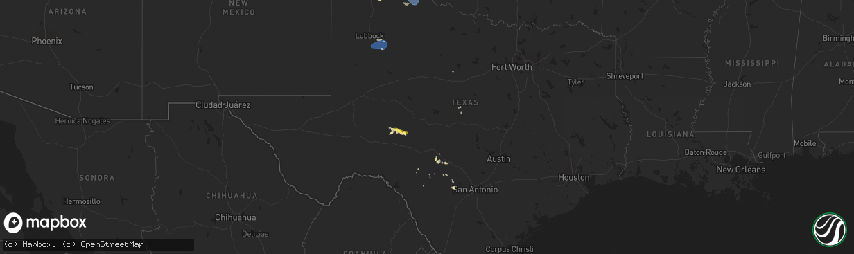 Hail map in Texas on September 10, 2023