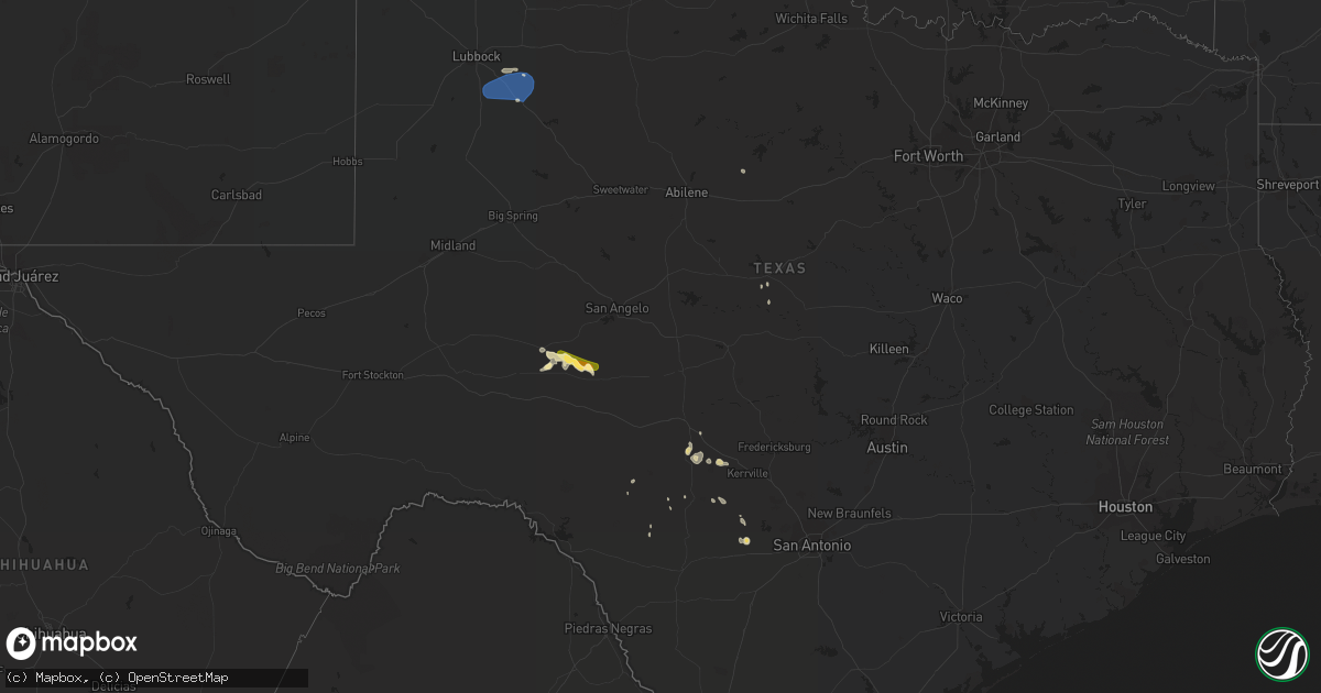 Hail map in Texas on September 10, 2023