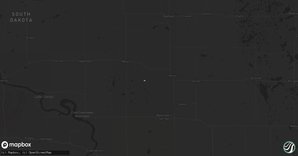 Hail map in Wessington, SD on September 10, 2024