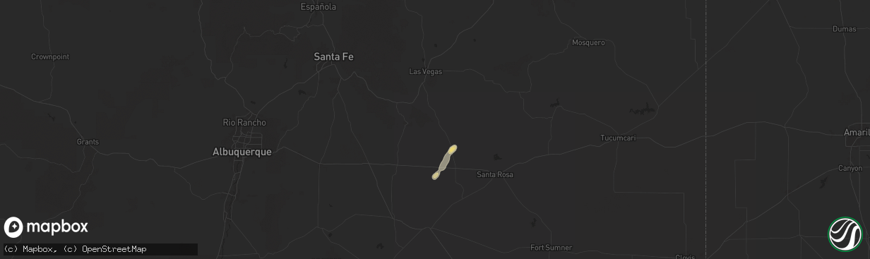 Hail map in Anton Chico, NM on September 10, 2025